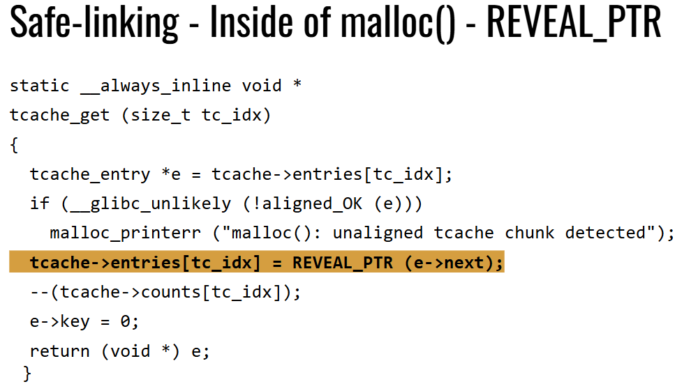 Safe-Linking in Malloc Safe-Linking in Malloc